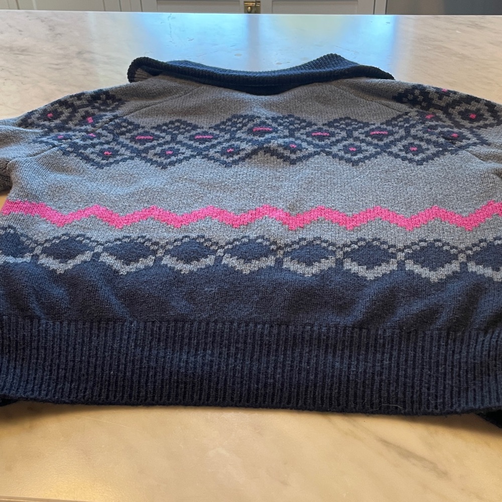 KARI TRAA Agnes knit wool half zip alpine fair isle sweater size L - Picture 8 of 8